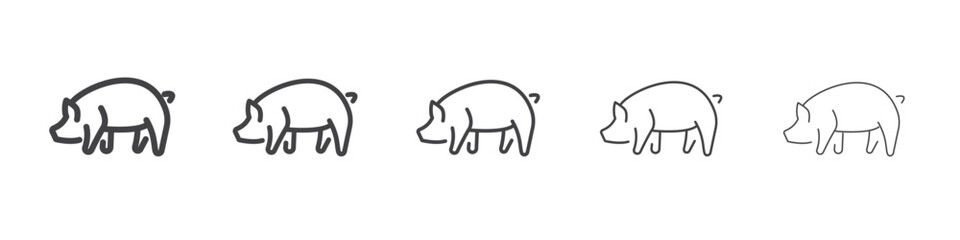 Pig icon outline ilustration vector symbol