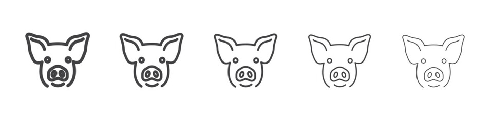 Pig face icon outline ilustration vector symbol
