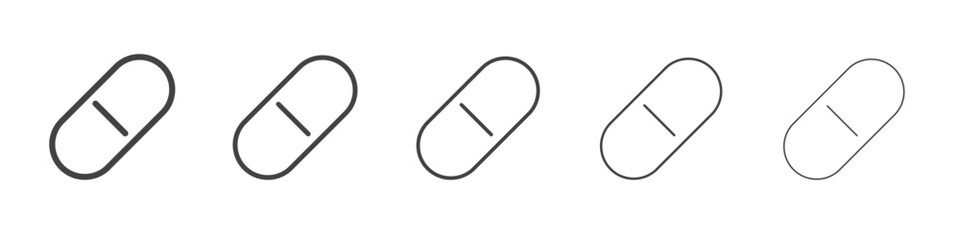 Pill icon outline ilustration vector symbol