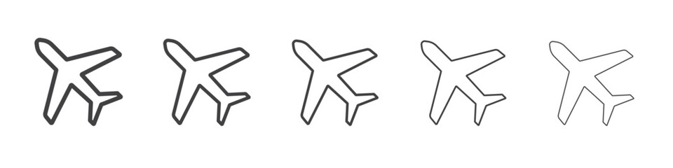Plane icon outline ilustration vector symbol