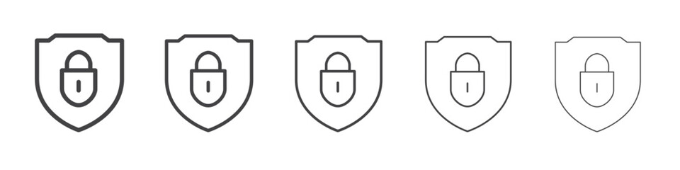 Protection lock icon outline ilustration vector symbol