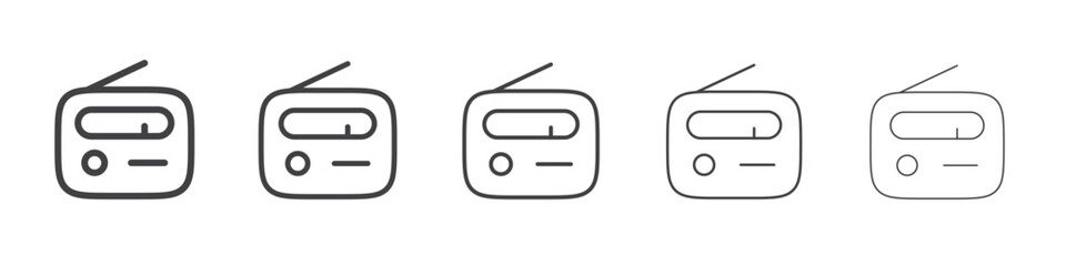 radio icon outline ilustration vector symbol