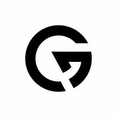 letter Cg or Gc initial typography simple logo