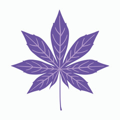 Obraz premium Purple Maple Leaf Icon, flat vector botanical symbol with vein detail for autumn and nature design projects and tattoo design
