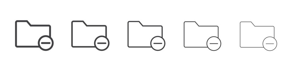 Remove folder icon outline ilustration vector symbol