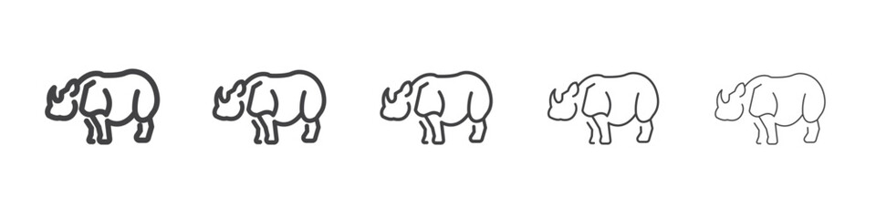 Rhinocerous icon outline ilustration vector symbol