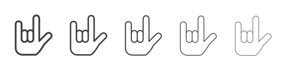 Rock gesture icon outline ilustration vector symbol