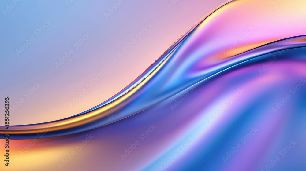 Poster abstract fluid motion in pastel colors with soft curves and smooth transitions representing serenity