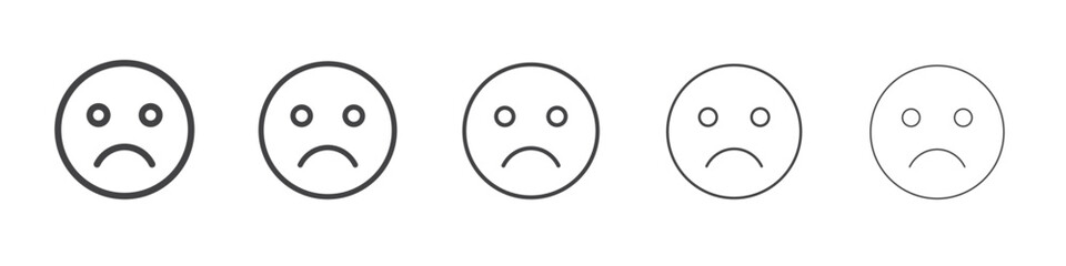 Sad face icon outline ilustration vector symbol
