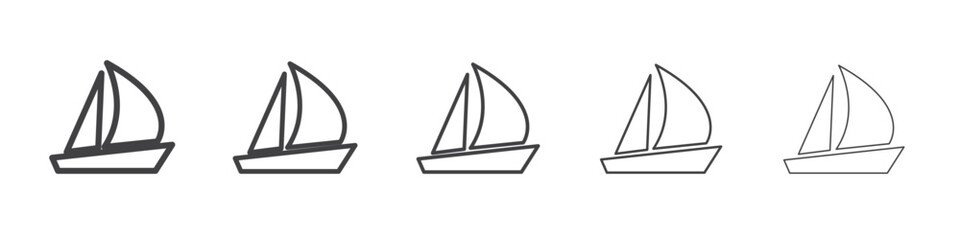 Sailboat icon outline ilustration vector symbol