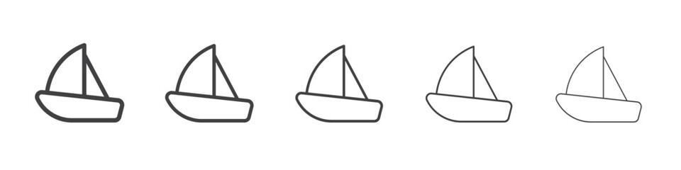 Sailboat icon outline ilustration vector symbol