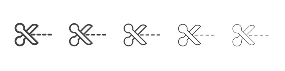 Scissors trim cut icon outline ilustration vector symbol