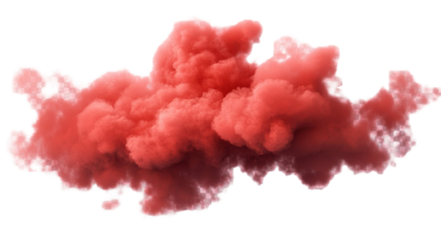 Red smoke on white background isolated on white background
