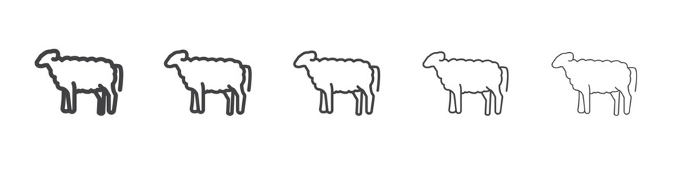 Sheep icon outline ilustration vector symbol