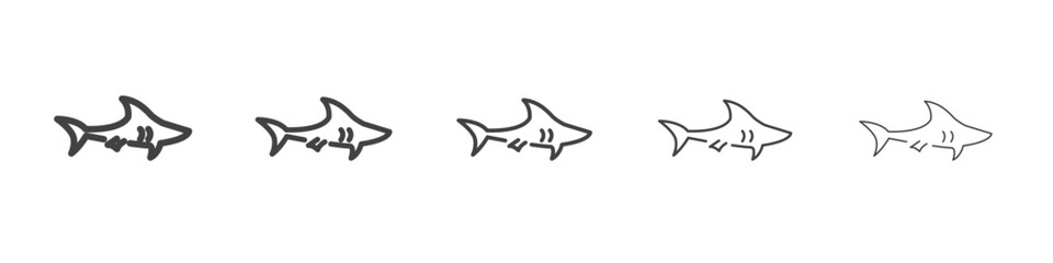 Shark icon outline ilustration vector symbol