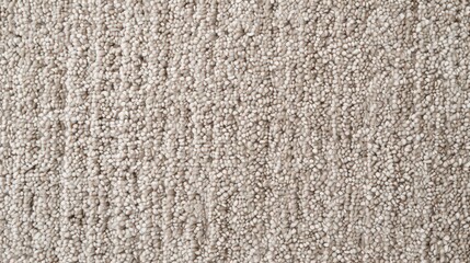 A close up view of a textured beige carpet showing the intricate details of the fibers and surface