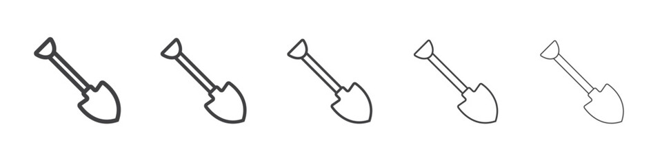 Short spade icon outline ilustration vector symbol