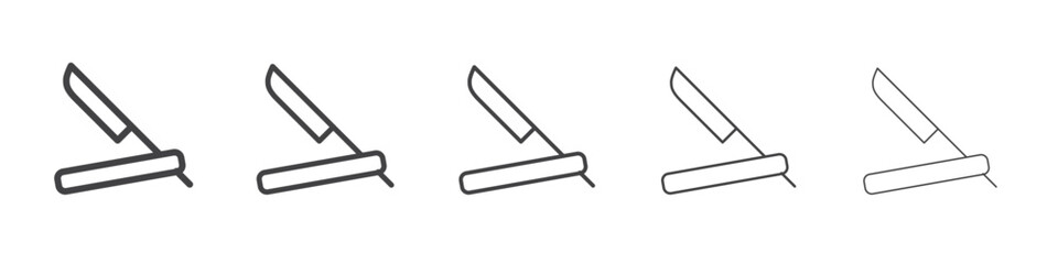Straight razor icon outline ilustration vector symbol