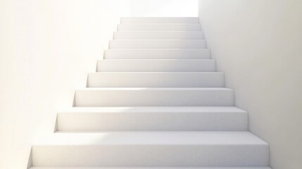 Fototapeta premium Ascending White Staircase: A Minimalist Architectural Image