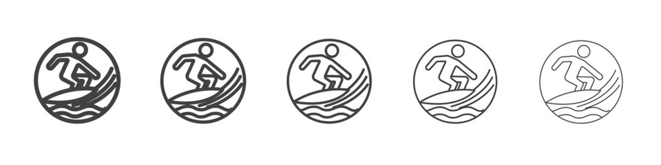 surfing icon outline ilustration vector symbol