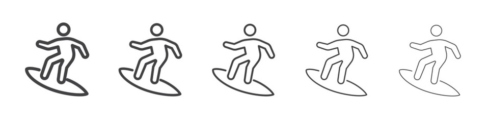 surfing icon outline ilustration vector symbol
