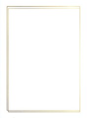Minimalist white background with a double gold rectangular frame