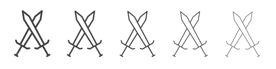 Swords icon outline ilustration vector symbol