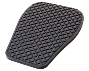 Textured rubber foot pedal for better grip and control on a transparent background