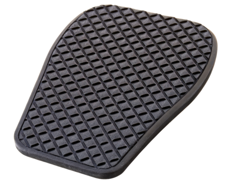Textured rubber foot pedal for better grip and control on a transparent background
