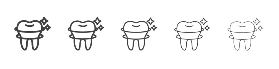 Teeth cleaning icon outline ilustration vector symbol