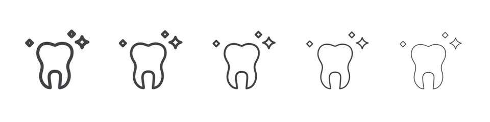 Teeth cleaning icon outline ilustration vector symbol