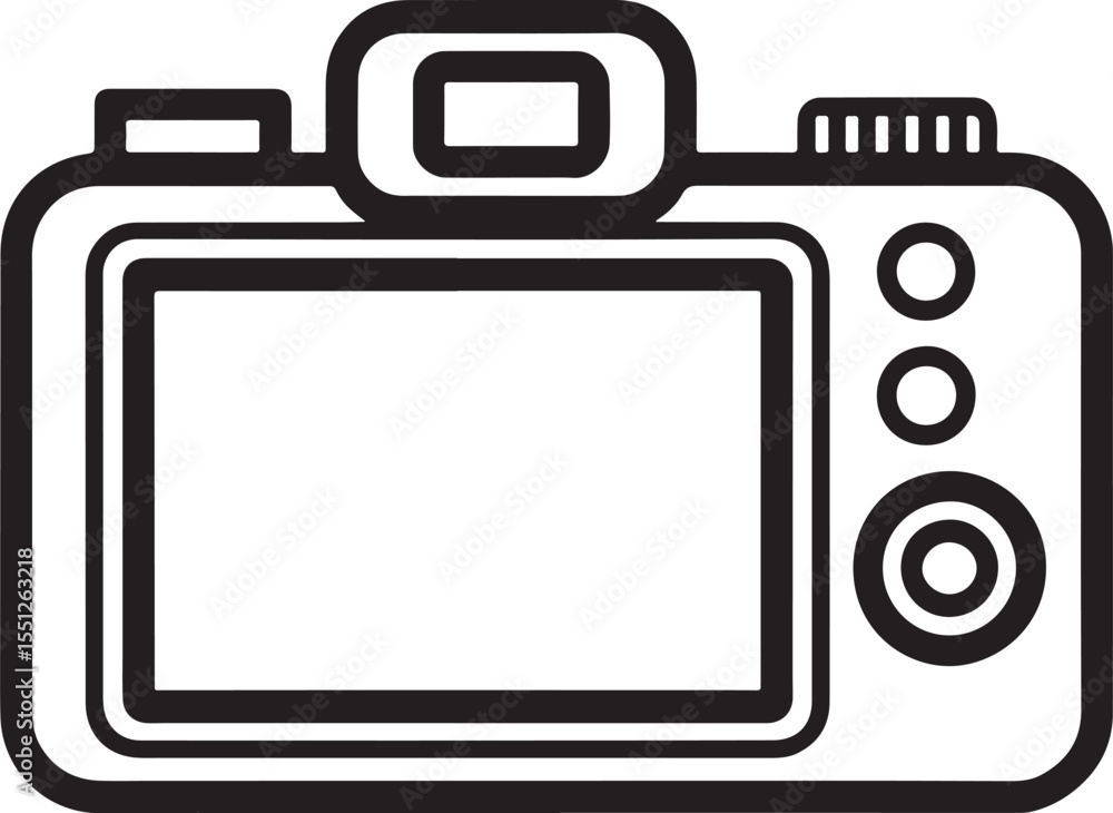 Poster sleek camera icon depicting modern photography technology and design featuring rounded rectangles an