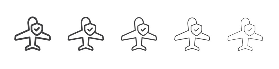 Travel insurance icon outline ilustration vector symbol