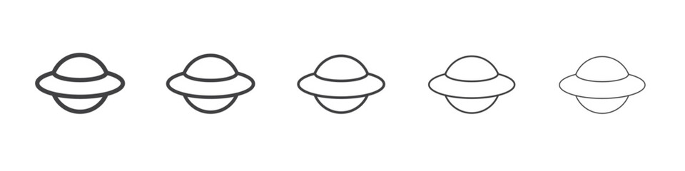ufo flying icon outline ilustration vector symbol