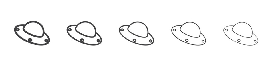ufo flying icon outline ilustration vector symbol