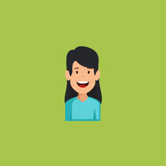 Happy woman icon logo flat vector design