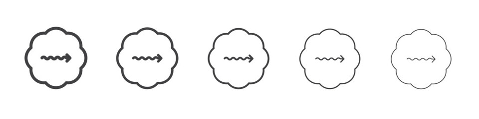 undulating arrow icon outline ilustration vector symbol