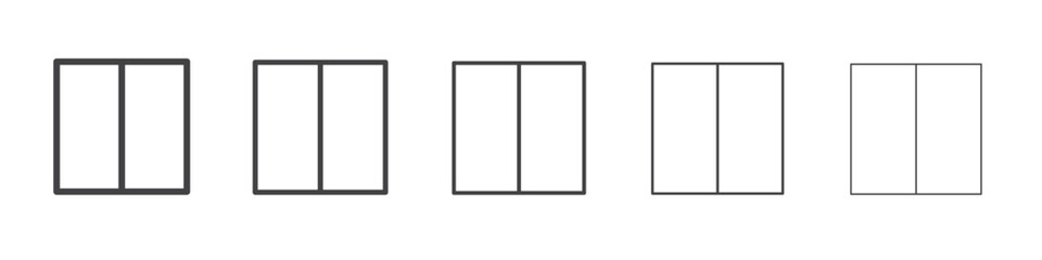 Vertical half layout icon outline ilustration vector symbol