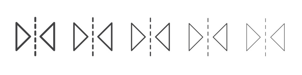 Vertical reflection icon outline ilustration vector symbol