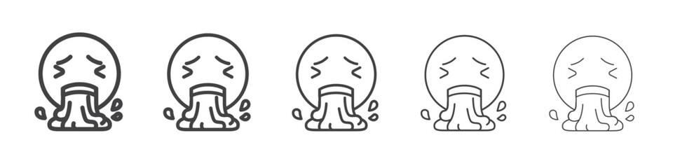 Vometing emoji icon outline ilustration vector symbol