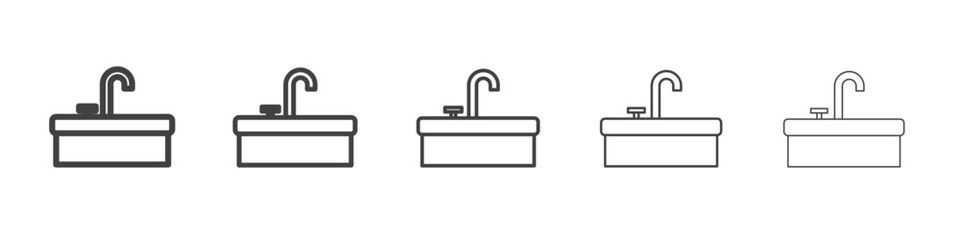 washbasin icon outline ilustration vector symbol