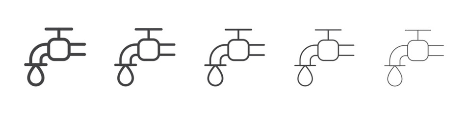 Water tap icon outline ilustration vector symbol