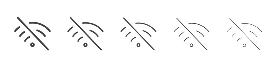 Wifi off icon outline ilustration vector symbol