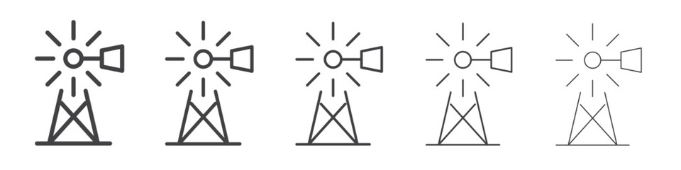 Wind mill icon outline ilustration vector symbol