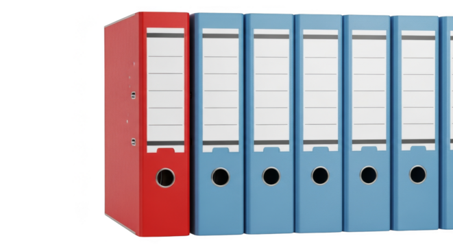 Red And Blue Office Lever Arch Files