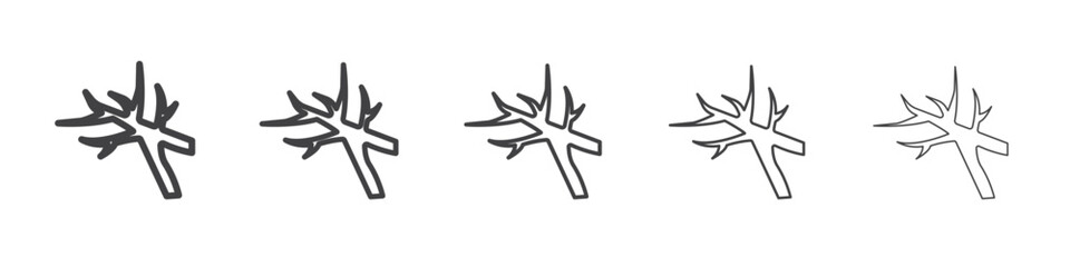 wood branch icon outline ilustration vector symbol