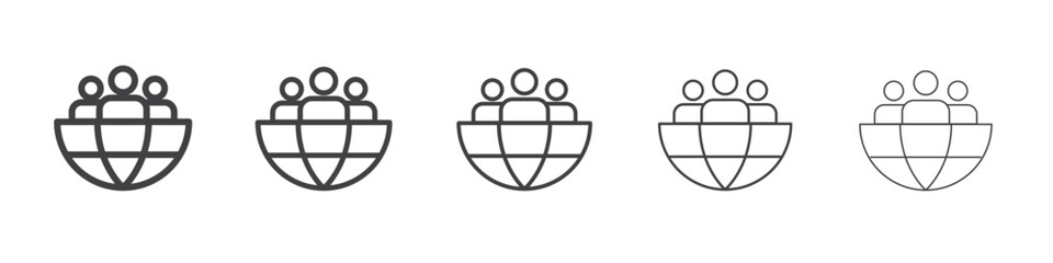 World population icon outline ilustration vector symbol