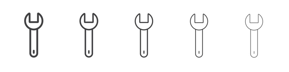 Wrench icon outline ilustration vector symbol