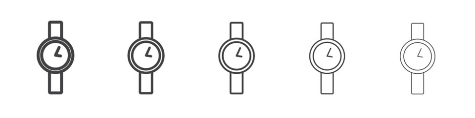 Wristwatch icon outline ilustration vector symbol