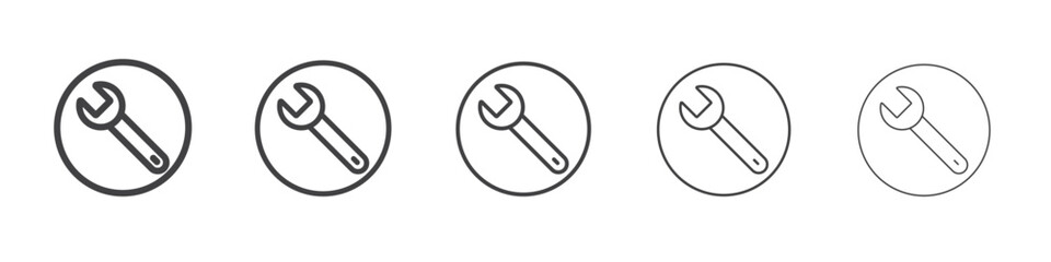 Wrench icon outline ilustration vector symbol